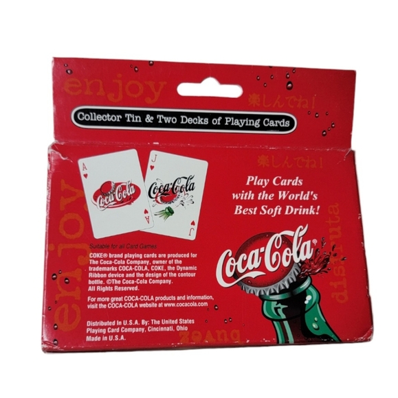 Coca-Cola Two Set of Playing Cards in a Collectors Coke Tin New - Picture 2 of 5